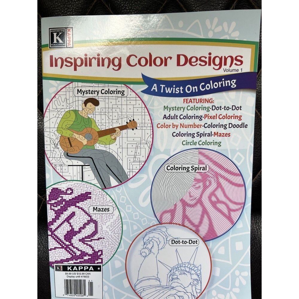 Kappa Publications: Inspiring Color Designs Vol 1 Color By Number Mazes Coloring